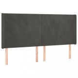 Cumpara ieftin Tablie de pat cu aripioare gri inchis 183x16x118/128 cm catifea