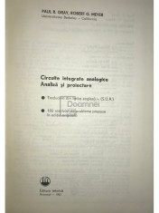 Paul R. Gray - Circuite integrate analogice. Analiza si proiectare (Editia: 1983)
