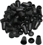 Set de 40 capace pentru snururi Sourcing Map, plastic, negru, 12 x 19 mm