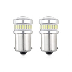 Set becuri auto cu LED CANBUS P21 R5W R10W 30 SMD Alb 12V 24V foto