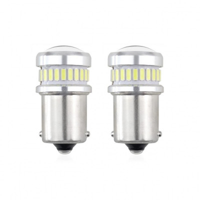 Set becuri auto cu LED CANBUS compatibil P21 R5W R10W 30 SMD Alb 12V 24V, destinat competitiilor auto sau off-road foto