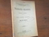 EMANUEL CONST. MARCULESCU, TOLERANTA RELIGIO(A)SA IN BISERICA ROMANA. TEZA PENTRU LICENTA, BUCURESCI 1901