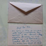 CARTE DE VIZITA ION PAS CU C&Acirc;TEVA RANDURI SCRISE PENTRU SCRIITORUL STEFAN TITA.