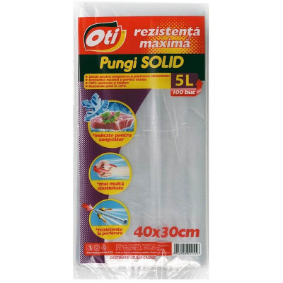 Set 100 Pungi Alimentare OTI SOLID 3 Kg, 300x400 mm, Pungi LDPE pentru Alimente, Pungi Alimentare pentru Congelator, Pungi pentru Congelarea Alimentel foto