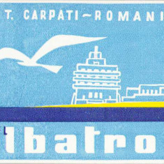 HST A121 Etichetă reclamă Hotel Albatros ONT Carpați România comunistă