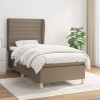 VidaXL Pat box spring cu saltea, gri taupe, 100x200 cm, textil 3128585
