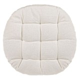 Perna rotunda, pentru scaun, cu doua fete, ecru, diametru 38 cm