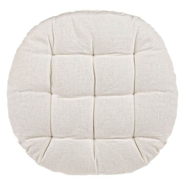 Perna rotunda, pentru scaun, cu doua fete, ecru, diametru 38 cm