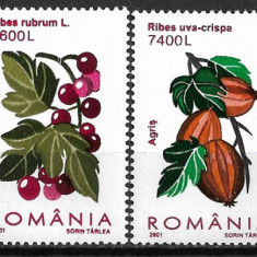 B0390 - Romania 2001 - Fructe 4v. neuzat,perfecta stare