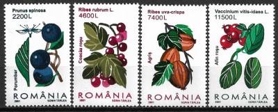 B0390 - Romania 2001 - Fructe 4v. neuzat,perfecta stare foto