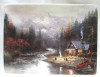 FARFURIE DECORATIVA CERAMICA DECOR THOMAS KINKADE BRADEX EDITIE LIMITATA PEACEFUL REFLECTIONS 21 CM