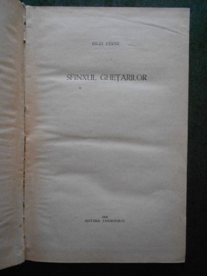 JULES VERNE - SFINXUL GHETARILOR (1958, Editie cartonata) foto