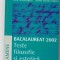 Bacalaureat 2002. teste filozofie si estetica