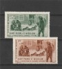 Saint Pierre et Miquelon , Colonii franceze 1942 - Omnibuse , Ajutorul pentru copii , serie 2 valori, dantelate , MNH , Mi.324-325, Militar, Nestampilat