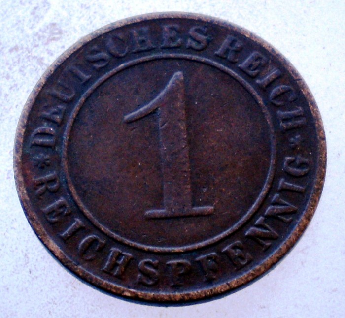 7.616 GERMANIA WEIMAR 1 REICHSPFENNIG 1934 D