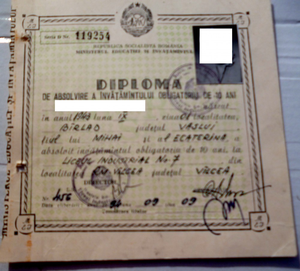 Diploma Invatamant Obligatoriu 10 Clase Arhiva Okazii Ro