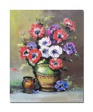 Cumpara ieftin Tablou ulcica cu anemone pictat manual ulei pe panza 50x40cm, reproducere Stefan Luchian
