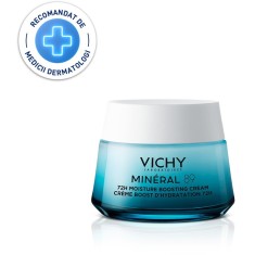 Crema intens hidratanta 72H, Vichy Mineral 89 cu acid hialuronic si niacinamida pentru toate tipurile de ten, 50ml