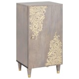 vidaXL Bufet cu raft Gri și Aur 40 x 33.5 x 75 cm Lemn masiv de mango