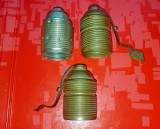 2148C-3 Dulii vechi pt. lampi, candelabre, obiecte iluminat 1 metal aurit+ 2 alama bronz.