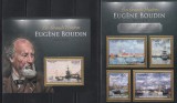 Centrafricana 2013 - Picturi de Eugene Boudin, Bloc+colita, MNH, Nestampilat