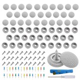 Set Reparatie Plafon Auto Gri, 122 Piese, Butoni Fixare Tapiterie Universali