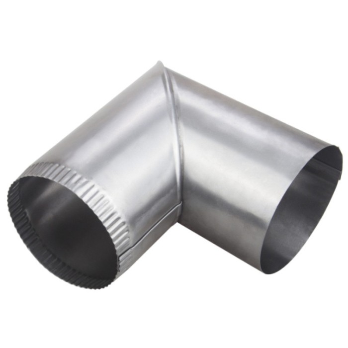 Cot burlan din tabla pentru evacuare fum, gri mat, 120 mm