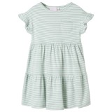 Rochie pentru copii, maneci cu volane, verde menta, 104 GartenMobel Dekor, vidaXL