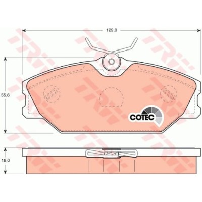 Set placute frana punte fata Renault Clio 2, 1998-2012, Laguna 1, 1993-2001; megane 1, 1995-2002; Megane Scenic, Safrane, Scenic 1999-2003; marca TRW foto