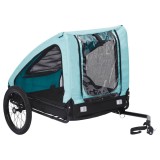 Remorcă bicicletă pentru animale de companie, albastru &amp; negru