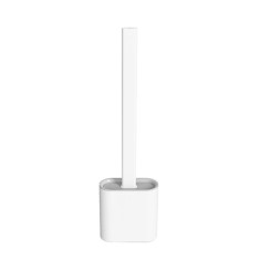 Perie WC din Silcon cu Suport Autoadeziv pe Perete si Cap Flexibil pentru Vasul de Toaleta, Alb, CBD CORAL BEST DEALS 9.8 cm 4.3 cm 36.5 cm Alb 1 x Su foto