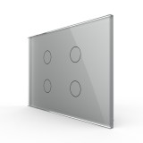 Cumpara ieftin Intrerupator touch cvadruplu Livolo din sticla gri, standard italian