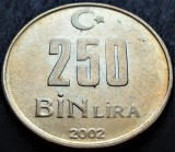 Cumpara ieftin Moneda 250000 LIRE / 250 BIN LIRA - TURCIA, anul 2002 * cod 2536 = excelenta, Europa