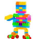 Set Constructie 48 Piese, Jucarie Educativa Baieti si Fete +3 Ani, Tip Montessori, Abilitati Motrice, Imaginatie, Cadou Copii