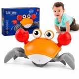 Cumpara ieftin Crab Interactiv Reincarcabil, Jucarie Electronica cu Senzor de Miscare, Lumini si Sunete, Evita Obstacolele, Mers Automat, USB, Dezvoltare Motricitate