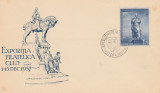 1957 Expozitia filatelica CLUJ, plic cu stampila speciala, statuia lui Ovidiu