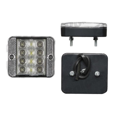 Lampa auto BestAutoVest pentru mers inapoi alba 12V cu LEDURI partea Dreapta/ Stanga 12V leduri 87x74x26mm , 1 buc. foto