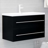 Dulap Chiuveta Baie vidaXL Negru 80x38.5x48 cm PAL Sertar Mobilier BUC