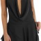 Rochie scurta de vara Loalirando pentru femei, decolteu in V, negru, S - OUTLET