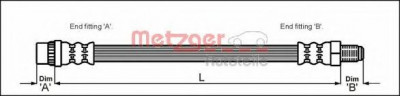 Conducta / cablu frana PEUGEOT 306 (7B, N3, N5) (1993 - 2003) METZGER 4114633 foto