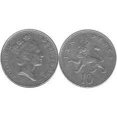 Anglia 1992 - 10 pence, circulata
