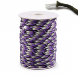 Snur Cordelina Paracord (7x3 fire) 25mx4mm Rezistenta Gri Carbune Mov 3724