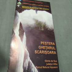 PLIANT/BROSURA PESTERA GHETARUL SCARISOARA -GARDA DE SUS /JUD.ALBA