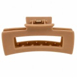 Cumpara ieftin Clama par bej inchis 10.3 x 5 cm, cleste mare din plastic rigid, prindere stabila pentru coafuri zilnice si par voluminos