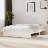 Cadru de pat dublu, alb, 135x190 cm, lemn masiv, vidaXL