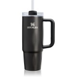Stanley Quencher H2.O FlowState&trade; Fluted Tumbler pahar din oțel inoxidabil cu pai medium Black PVD 890 ml