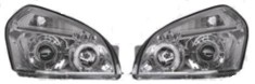 Set faruri tuning Hyundai Tucson (JM) 06.2004-10.2009 BestAutoVest partea Dreapta/ Stanga tip bec H1+H1 cu lumina pozitie fibra , angel eyes, arginti