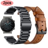 Curea ceas 22mm metalica + piele Huawei Watch GT 2 GT 2 Pro GT 2e GT 3