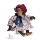 Maimutica Reborn cu Scutec, Rochita Cu Caciulita Rosie Si Suzeta, Asivil