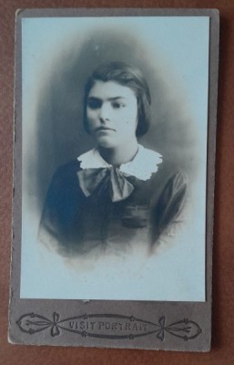 Fotografie tip CDV, tanara eleva, 1925 foto